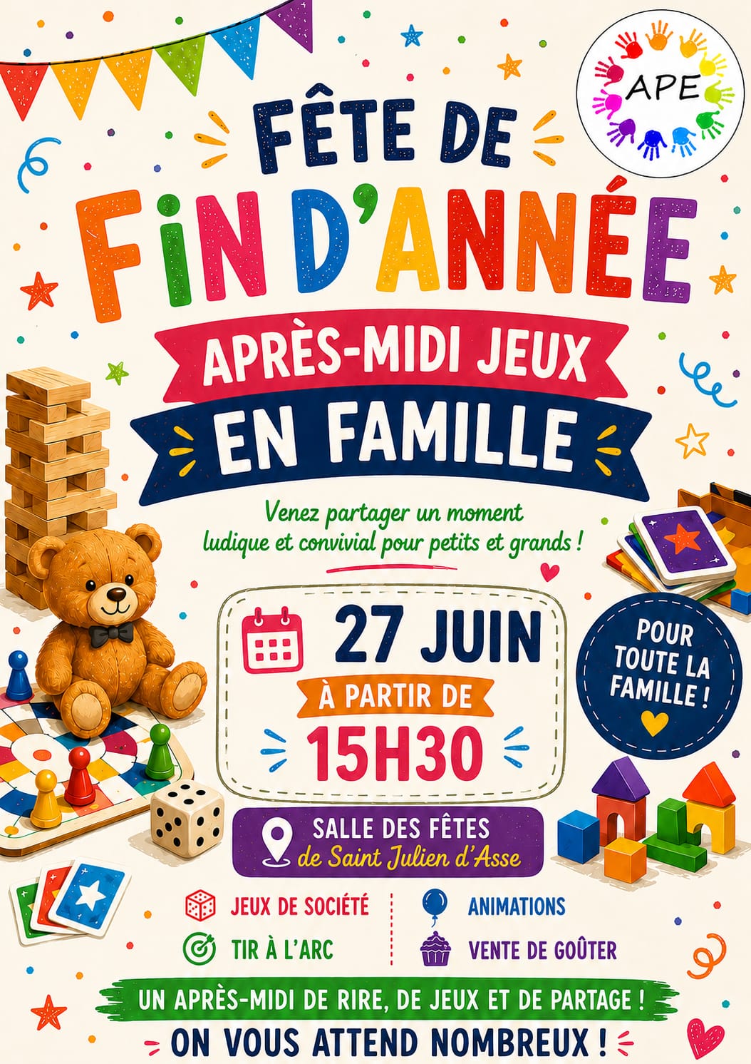 Après -midi Jeux organisé par l’APE